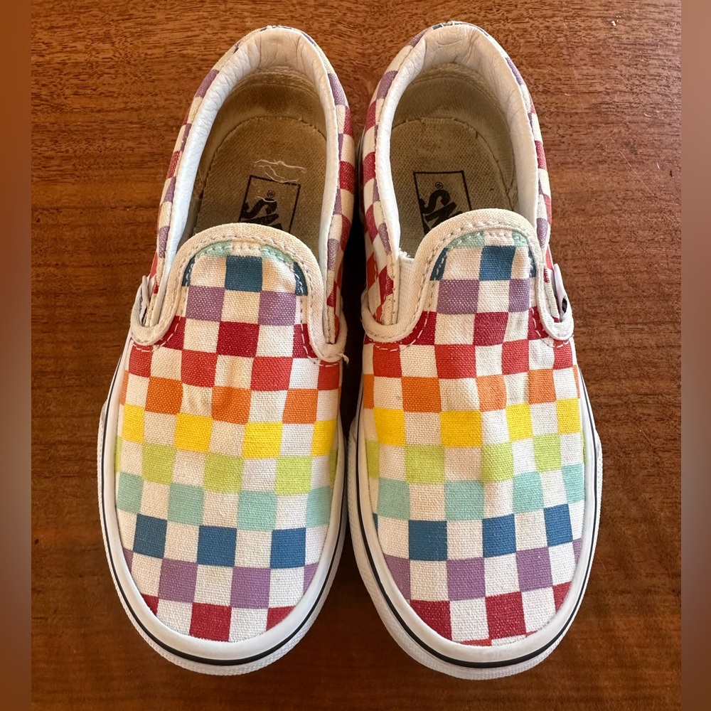 Vans rainbow check kids size 12